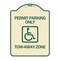 Signmission Accessible Permit Parking Tow-Away Zone W/ Heavy-Gauge Aluminum Sign, 24" x 18", TG-1824-24354 A-DES-TG-1824-24354 - alternate 1